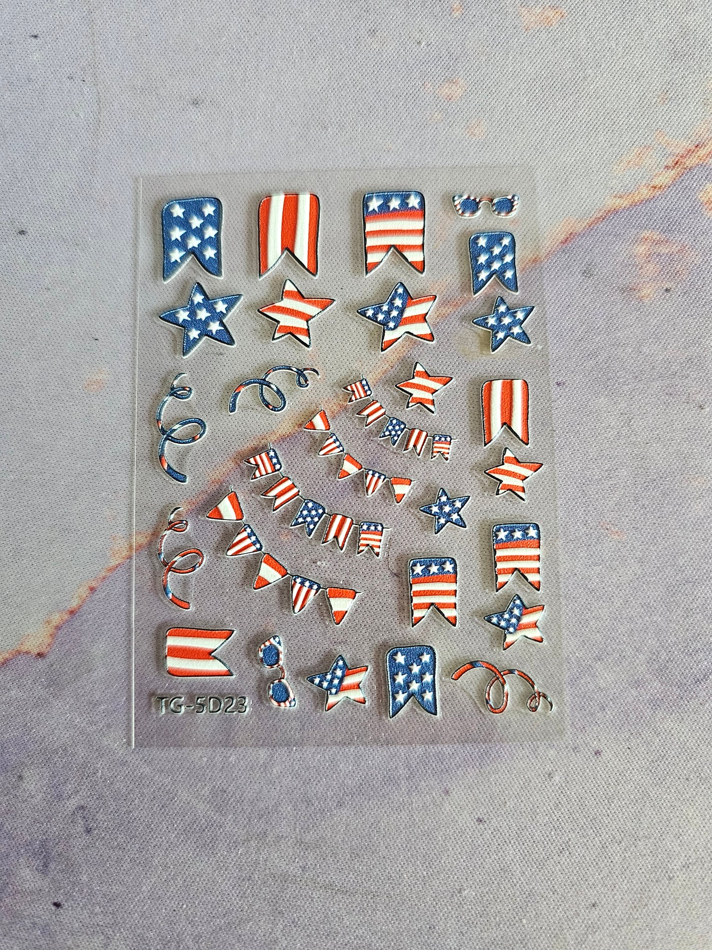 3D 4th of July 3 Pack Nail Art