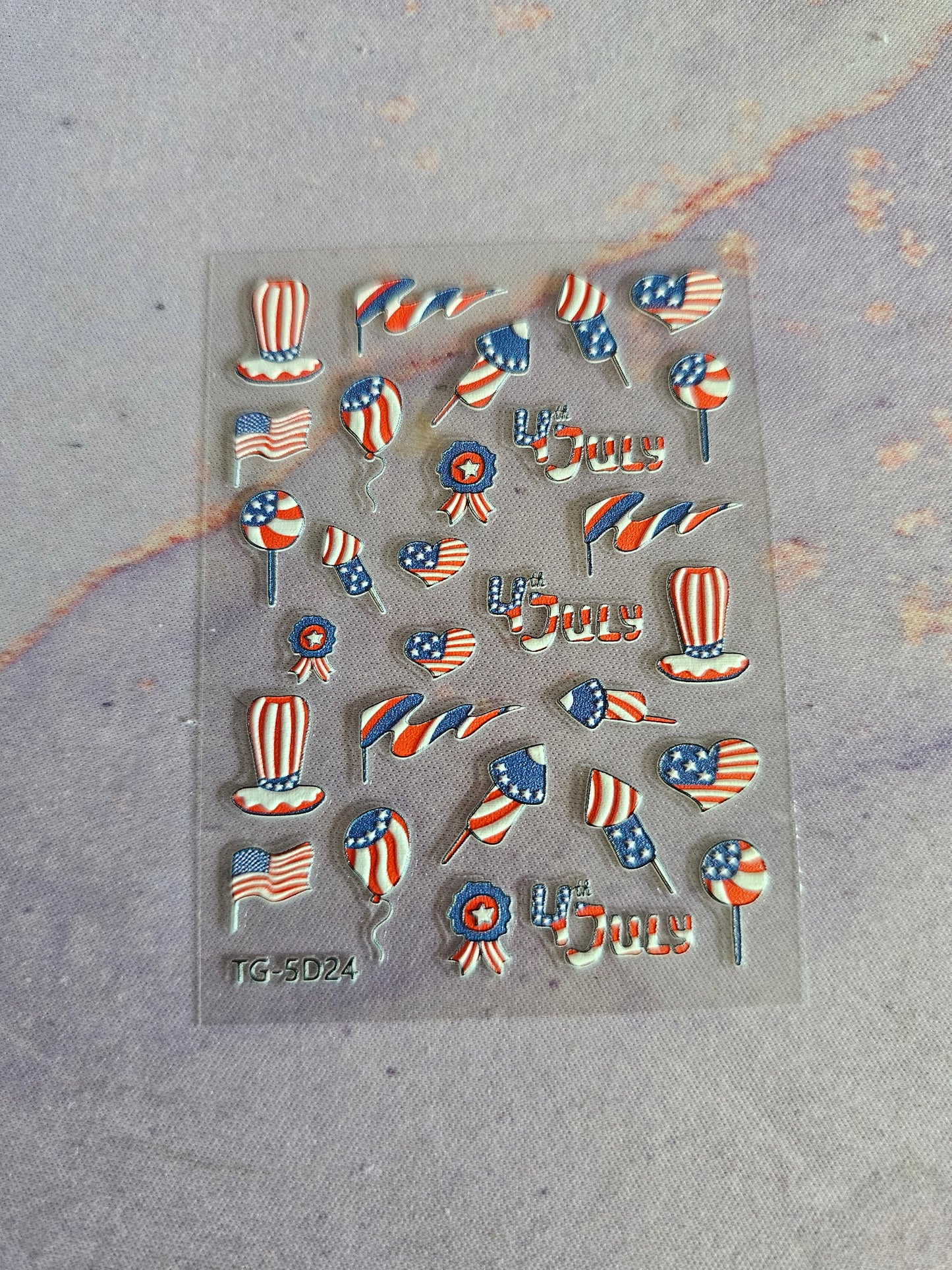 3D 4th of July 3 Pack Nail Art